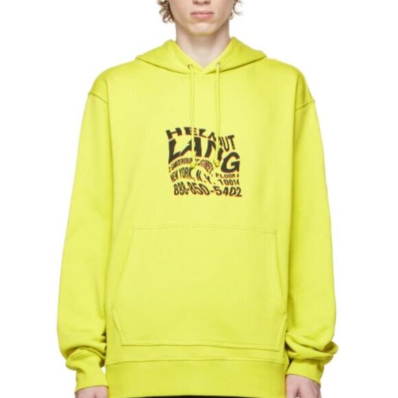 BNWT AW21 HELMUT LANG WRAP HOODIE BOLD LIME S - Picture 11 of 12